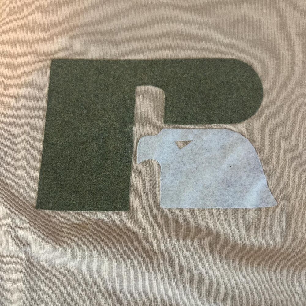 Russell Athletics Logo Graphic TShirt Yellow Size Large *Flaw